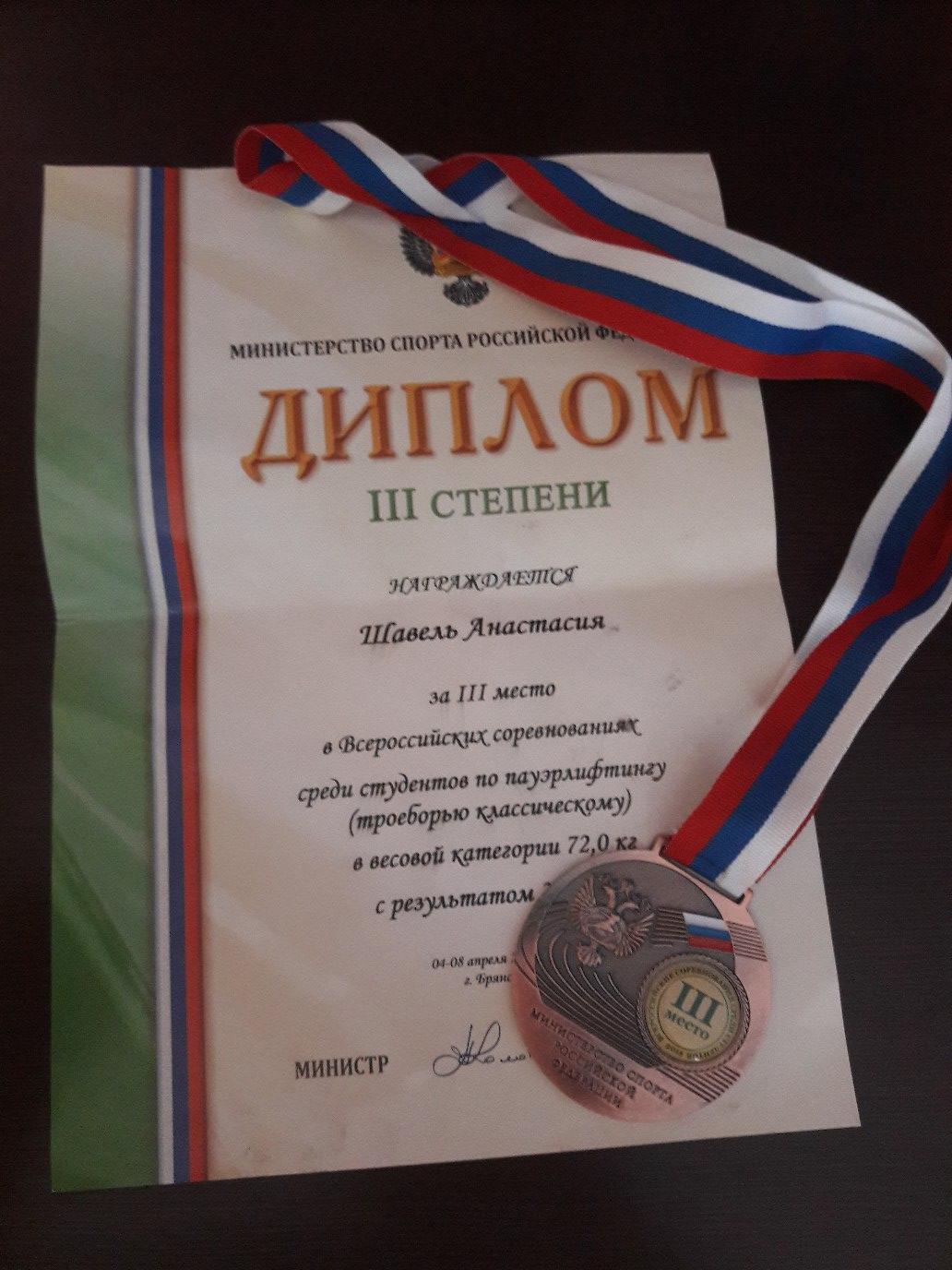 Выписка с соревнований по пауэрлифтингу